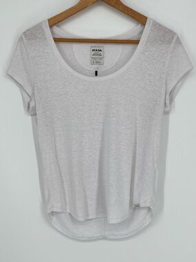 Prana White Cozy Up Short Sleeve Tee Women’s Size Medium
